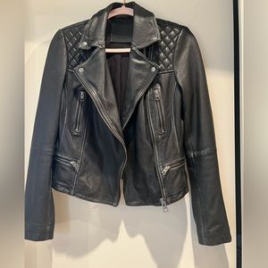 All Saints leather “cargo biker” jacket. Size 6